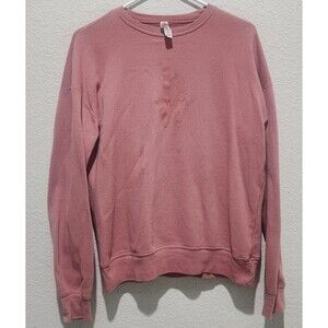 Bella Canvas Pink Fleece Crew Neck Sweatshirt Womens M Cozy Pullover Soft